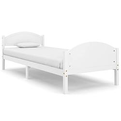 Foto van The living store bedframe grenenhout - 206 x 95.5 x 73.5 cm - wit