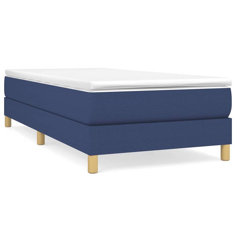 Foto van The living store boxspringframe - blauw - 203 x 80 x 25 cm - stof - multiplex