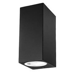 Foto van V-tac vt-7652sq wandlamp buiten up/down - gu10 - zwart - ip44