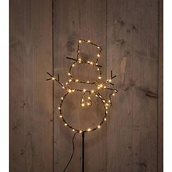 Foto van Anna'ss collection - b.o.t. outdoor black snowman on stick 23x100 cm56led classic