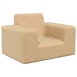 Foto van The living store kinderbank pluche - 52.5 x 39.5 x 35 cm - crème - afneembare hoes