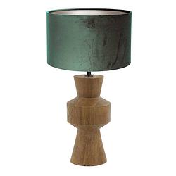 Foto van Light & living gregor tafellamp - ø 17 cm - e27 (grote fitting) - beuken en groen