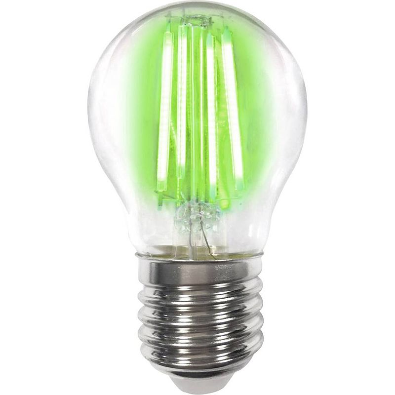 Foto van Lightme lm85316 led-lamp energielabel b (a - g) e27 kogel 4 w groen (ø x l) 45 mm x 77 mm filament / retro-led 1 stuk(s)