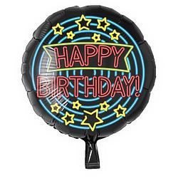 Foto van Paper dreams folieballon happy birthday! 46 cm zwart/blauw