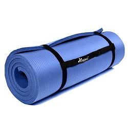 Foto van Yoga mat donkerblauw 1 cm dik, fitnessmat, pilates, aerobics