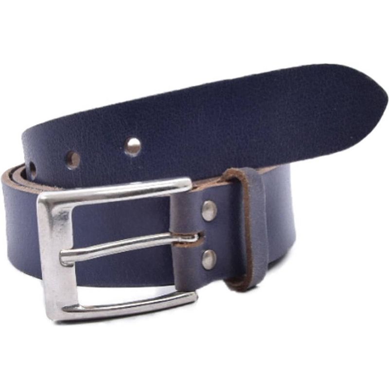 Foto van Riem - riemen - blauw - 3.5 cm - unisex - 100% leren - leder - riem maat 95