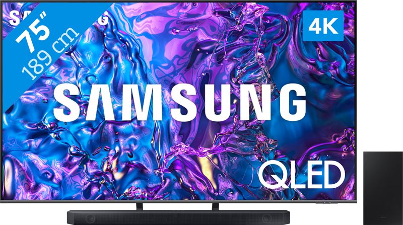 Foto van Samsung qled 4k 75q74d (2024) + soundbar