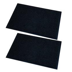 Foto van 2x stuks deurmatten/droogloopmatten memphis zwart 60 x 80 cm - deurmatten