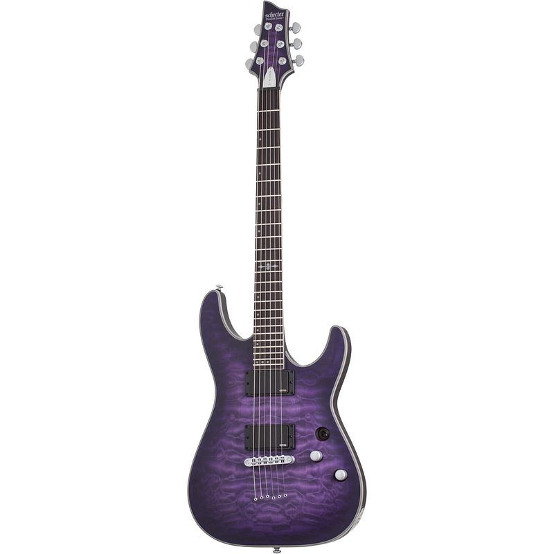 Foto van Schecter c-1 platinum satin purple burst elektrische gitaar