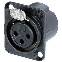 Foto van Neutrik nc3fd-lx-b xlr-connector flensbus, contacten recht aantal polen: 3 zwart 1 stuk(s)