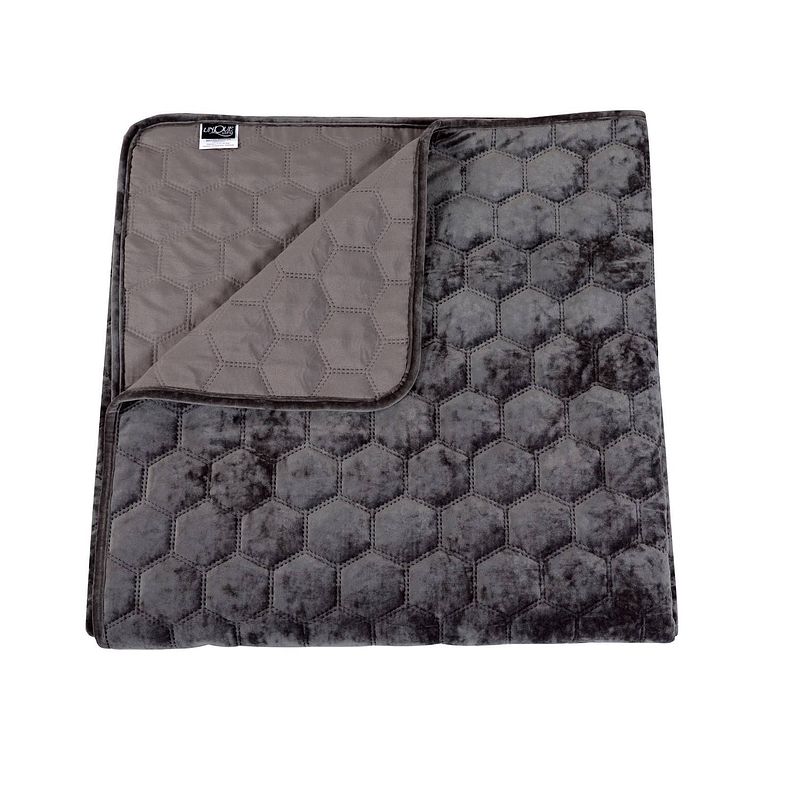 Foto van Unique living peggy - bedsprei - eenpersoons - 170x220 cm - dark grey