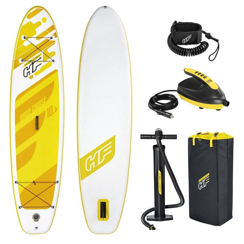 Foto van Bestway sup board - hydro force - aqua cruise set en sup elektrische luchtpomp 12v