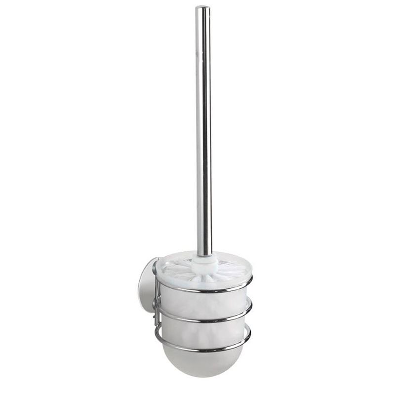 Foto van Wenko toiletborstelhouder turbo-loc 10 x 37,5 cm staal zilver