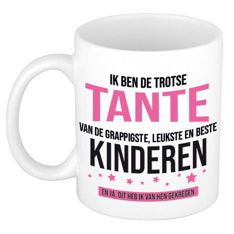 Foto van Trotse tante van leukste kinderen cadeau koffiemok / theebeker 300 ml - feest mokken