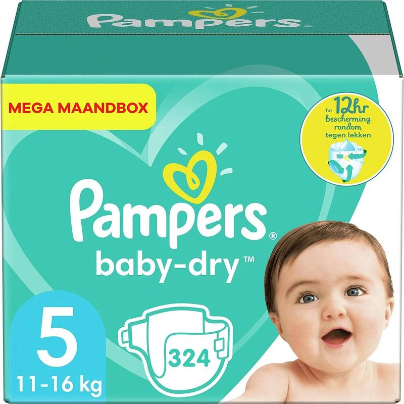 Foto van Pampers - baby dry - maat 5 - mega maandbox - 324 luiers