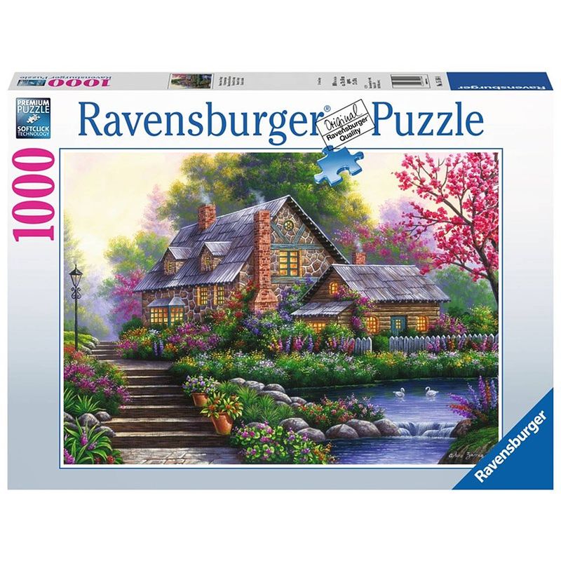 Foto van Ravensburger puzzel romantische cottage - legpuzzel - 1000 stukjes