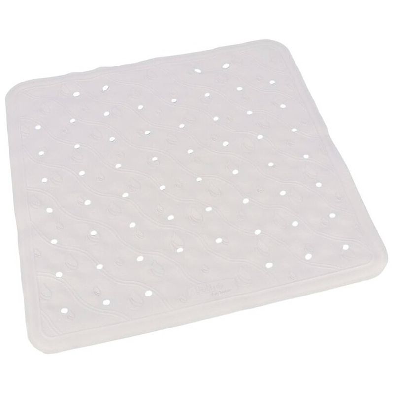 Foto van Witte anti-slip badmat/douchemat 45 x 45 cm vierkant - badmatjes