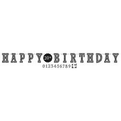 Foto van Amscan feestslinger 'shappy birthday's zwart/wit 320x25,4 cm