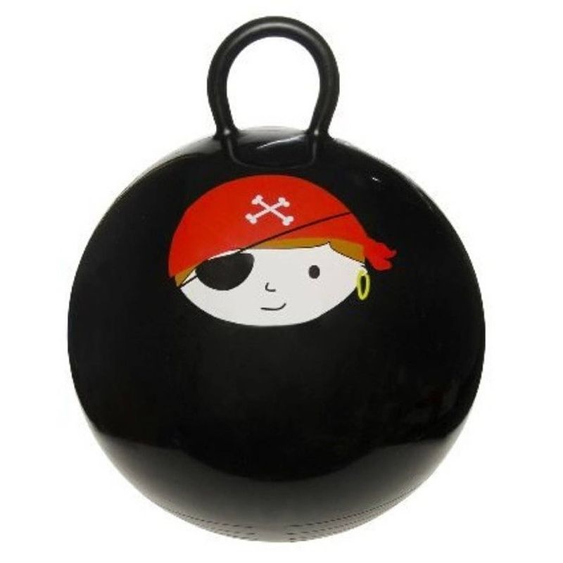 Foto van Skippybal zwart met piraat 45 cm voor jongens - skippyballen