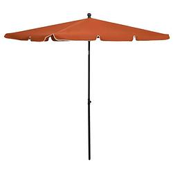 Foto van Vidaxl parasol met paal 210x140 cm terracottakleurig