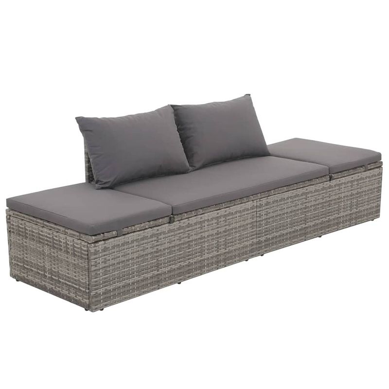 Foto van Vidaxl tuinbed 195x60 cm poly rattan grijs