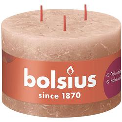 Foto van Bolsius stompkaars rustiek 3 lonten creamy caramel - 9 cm / ø 14 cm