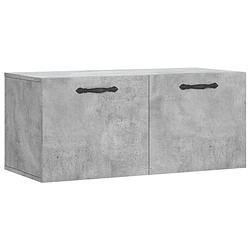 Foto van The living store zwevende wandkast - betongrijs - 80x36.5x35cm - duurzaam hout - opbergruimte voor interieur