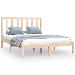 Foto van Vidaxl bedframe massief grenenhout 135x190 cm 4ft6 double