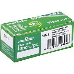 Foto van 301 knoopcel zilveroxide 1.55 v 110 mah murata sr43-pbww 10 stuk(s)