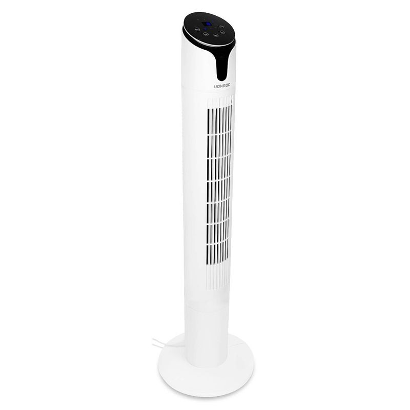 Foto van Vonroc luxe torenventilator - 110 cm - 3 snelheden - wit incl. afstandsbediening