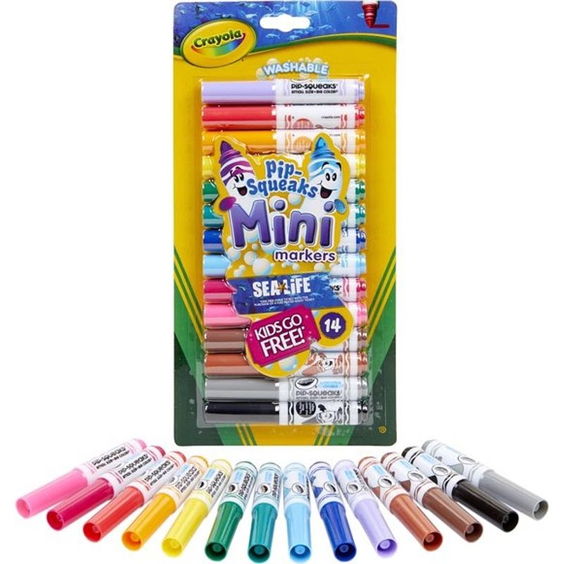 Foto van Crayola - pip-squeaks - 14 mini afwasbare viltstiften - pocketformaat