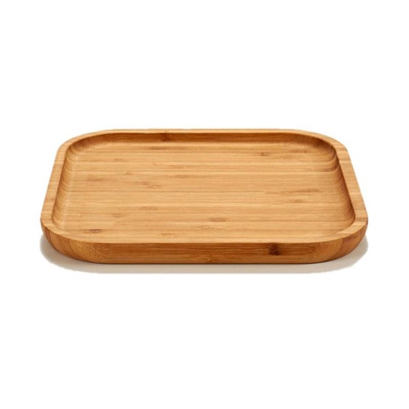 Foto van Bamboe houten broodplank/serveerplank vierkant 20 cm - serveerplanken
