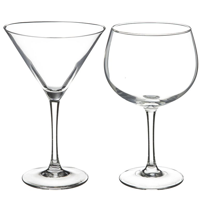 Foto van Cocktailglazen set - gin/martini glazen - 8x stuks - drinkglazen