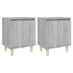 Foto van The living store bedkastjes - scandinavische stijl - 40x30x50 cm - grijs sonoma eiken