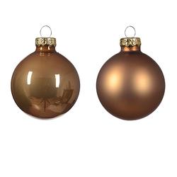 Foto van Decoris - kerstbal glas d5 cm gember ass 12st kerst