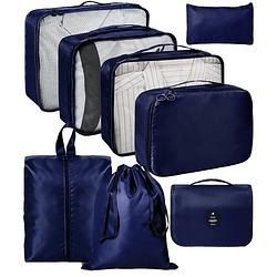 Foto van Fordig 8-delige packing cubes (blauw) - bagage / koffer organizer