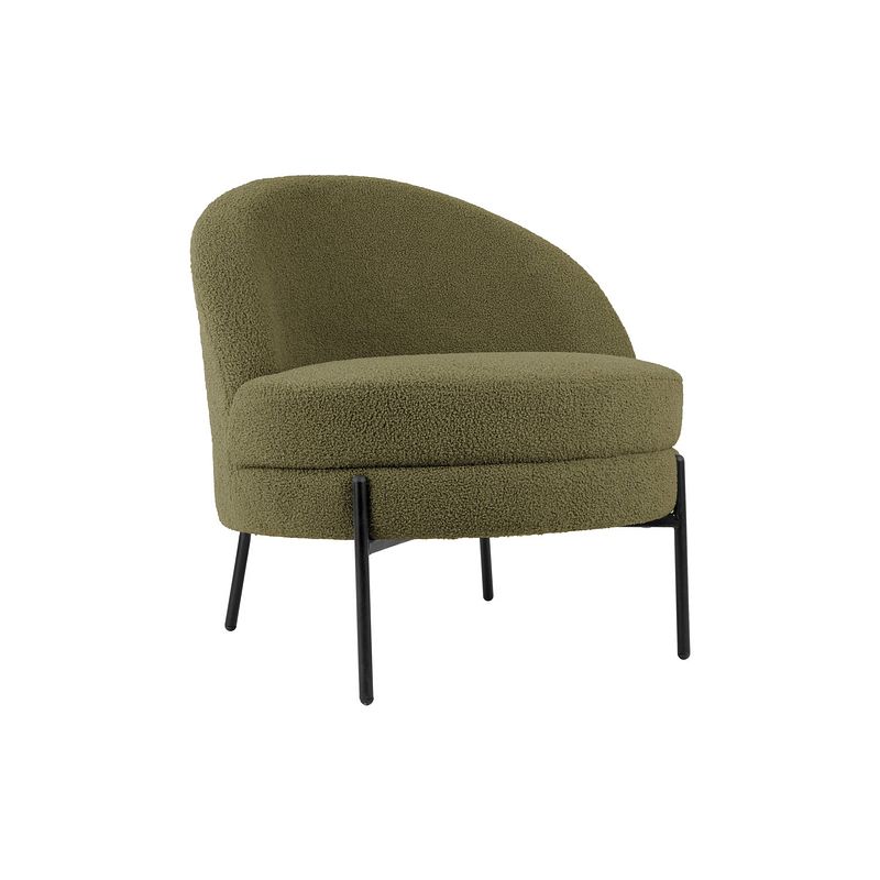 Foto van Leitmotiv - fauteuil noble teddy curl - mosgroen