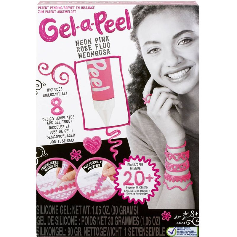 Foto van Mga gel-a-peel starterset 20 armbanden - neon roze