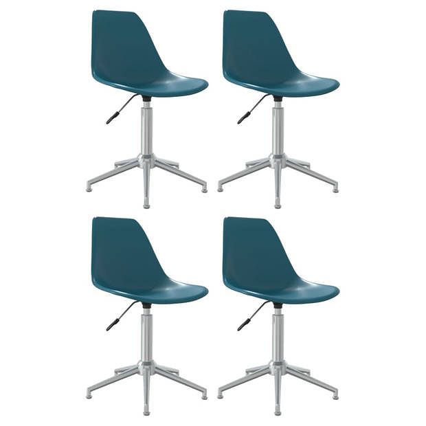 Foto van Vidaxl eetkamerstoelen draaibaar 4 st polypropeen turquoise