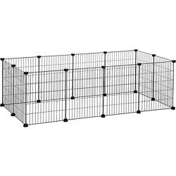 Foto van Metalen kooi voor kleine dieren - hok voor cavia's en konijnen - 143 x 73 x 46 cm