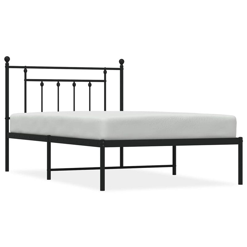 Foto van The living store metalen bedframe - klassiek - zwart - 207 x 105 x 97 cm - robuuste constructie