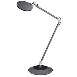 Foto van Led bureaulamp - tafelverlichting - trion rodeo - 6w - warm wit 3000k - rond - mat zwart - aluminium