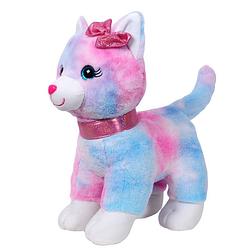 Foto van Pluche speelgoed knuffeldier multi-color kat/poes van 40 cm - knuffel huisdieren