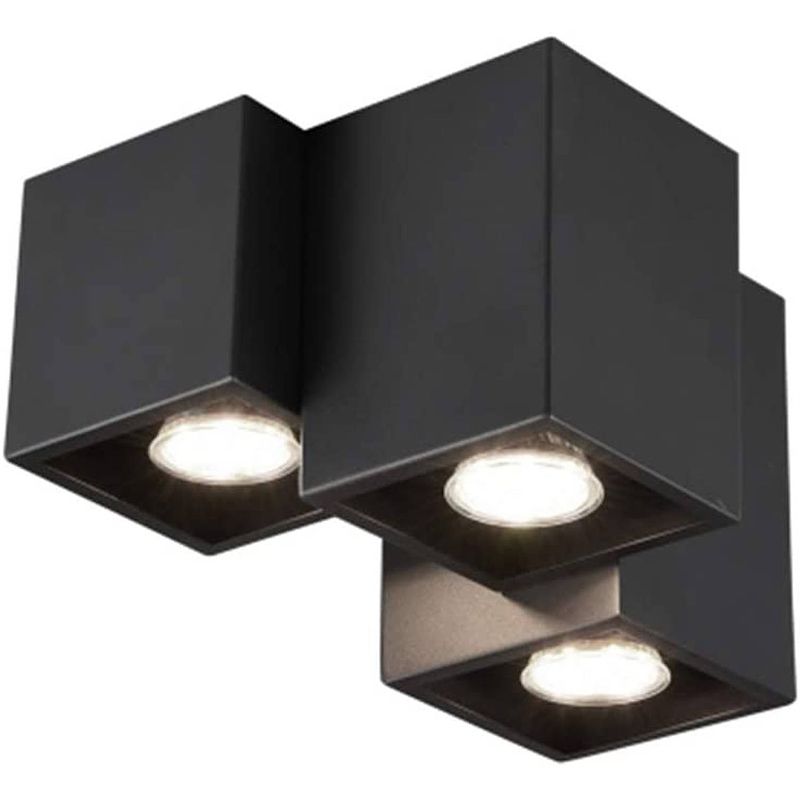 Foto van Trio plafondlamp fernando 23 cm gu10 staal 35w zwart