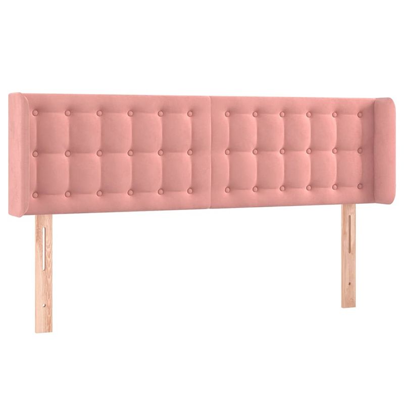 Foto van The living store hoofdeind - bedaccessoires - 147x16x78/88 cm - roze fluweel