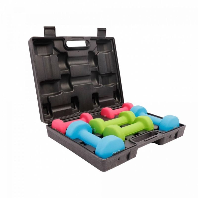 Foto van Gorilla sports dumbellset - halterset - aerobic - 12 kg - in koffer