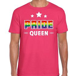 Foto van Bellatio decorations gay pride shirt - pride queen - regenboog - heren - roze 2xl - feestshirts