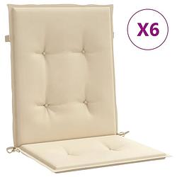 Foto van Vidaxl tuinstoelkussens 6 st 100x50x3 cm oxford stof beige