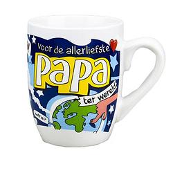 Foto van Cartoon mok/beker papa cadeau vaderdag/verjaardag 300 ml - feest mokken