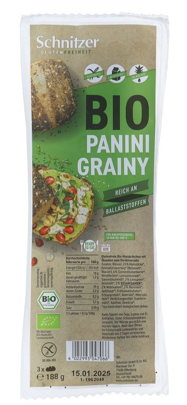 Foto van Schnitzer organic panini grainy